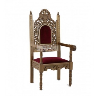 Folk style armchair perforated